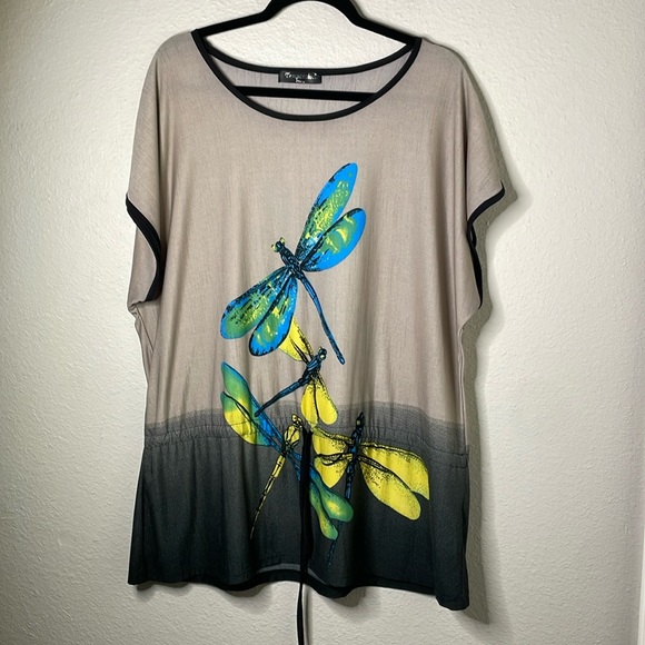 Temptation Italy Grey and Black Dragonfly Print size XL - Picture 1 of 6